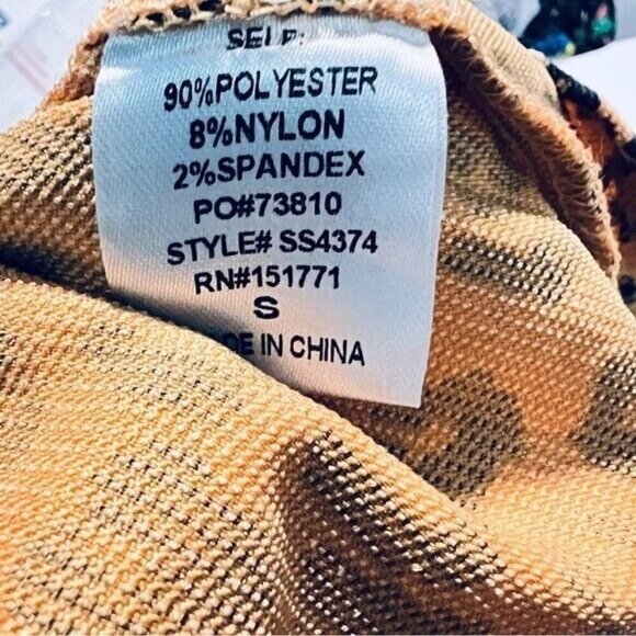 Le Lis Leopard Print Corduroy Mini Skirt Size Small Tan Statement Classic NEW - Picture 6 of 15